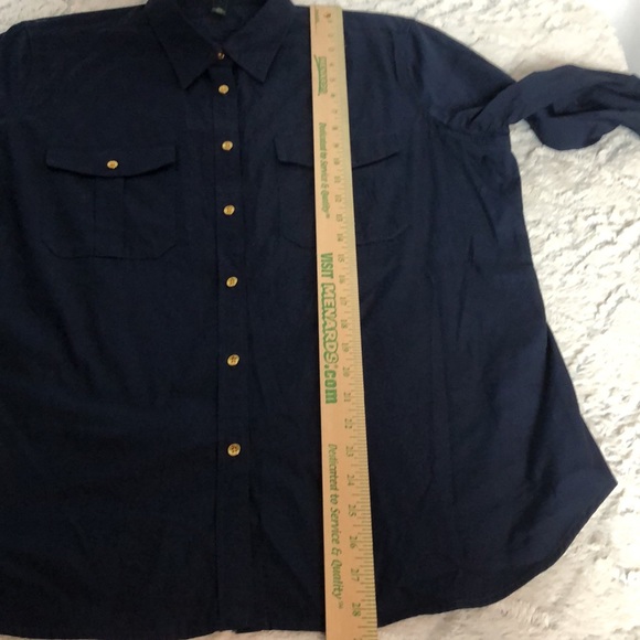Lauren Ralph Lauren Womans Blouse Navy XL - Picture 7 of 10